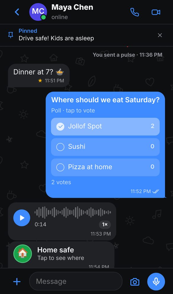 Fanelio in dark mode